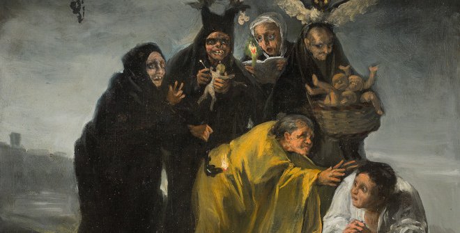 Francisco de Goya: Las Brujas, 1798. Óleo sobre lienzo a partir de un fresco. Museo Lázaro Galdiano