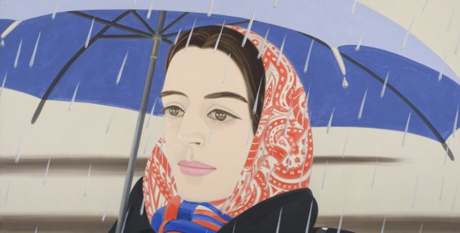 Alex Katz. Blue Umbrella. 1972. Óleo sobre lienzo. 244 x 366 cm. Peter Blum NYC