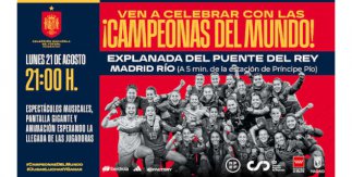 Celebración victoria de España en el Mundial de fútbol 2023. Explanada Puente del Rey