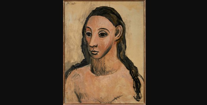 Pablo Picasso. Busto de mujer joven, 1906. Óleo sobre lienzo. 54 x 42 cm. Museo Nacional Centro de Arte Reina Sofía