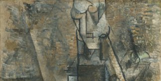 Pablo (Pablo Ruiz Picasso) Picasso, Hombre con clarinete, 1911-1912. Óleo sobre lienzo. 106 x 69 cm © Sucesión Pablo Picasso, VEGAP, Madrid