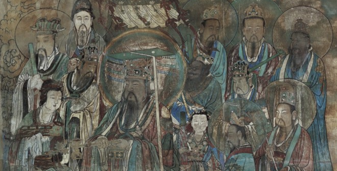 Detalle de los murales del Palacio Yongle