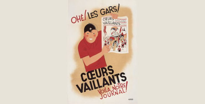 Cartel publicitario para Cœurs Vaillants, 1935 © Hergé-Moulinsart 2022