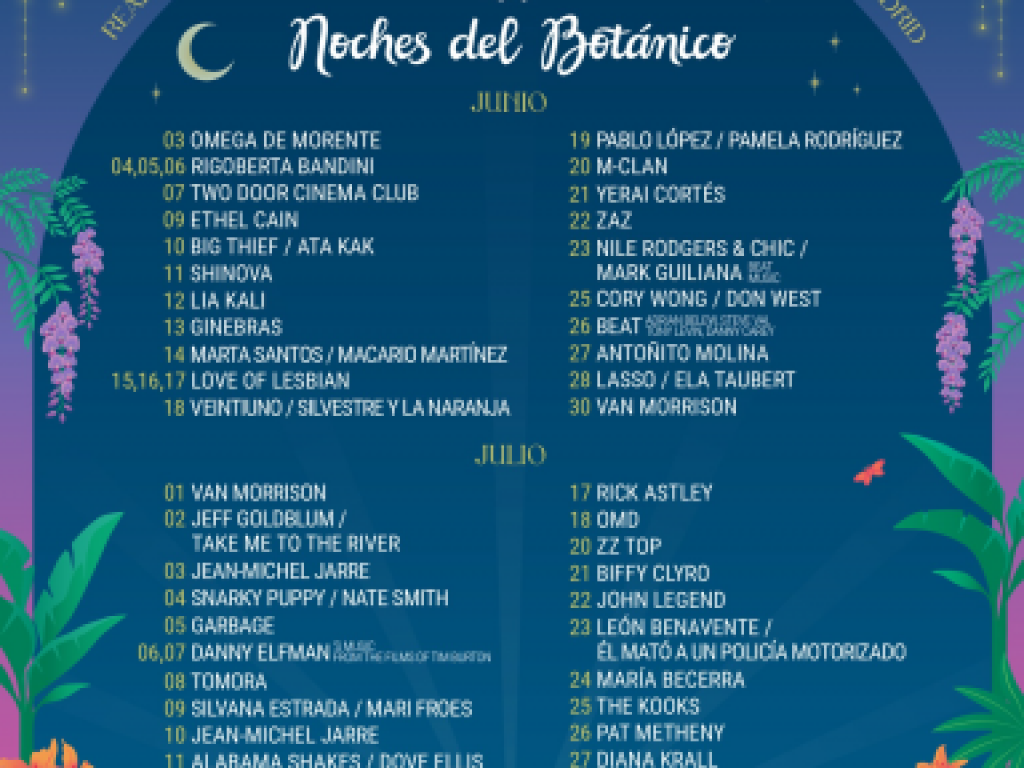 Noches del Botánico 2026 cartel