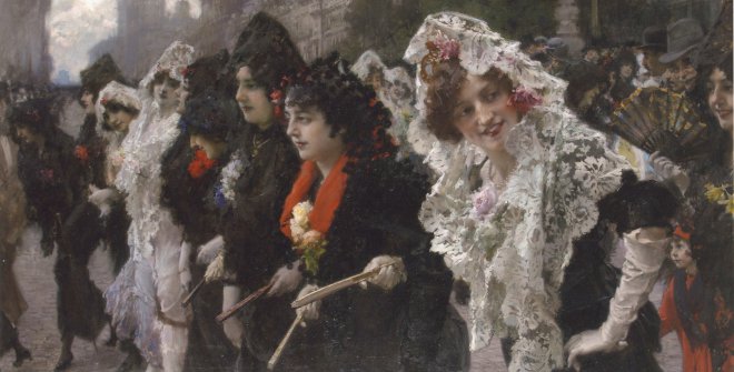 Viernes Santo en Madrid. Paseo de Mantillas (1914) de Francisco Pradilla