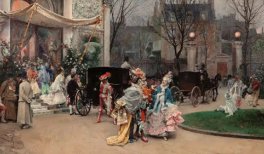 Raimundo de Madrazo y Garreta. Salida del baile de máscaras, 1878. Colección particular