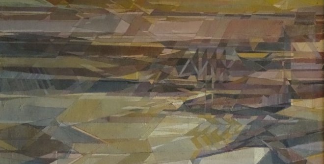 Detalle de Luis Javier Gayá. Composición geométrica. Acrílico / lienzo. 89 x 114