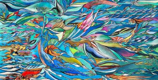 Detalle de Odín Manuel. Atlántico. Acrílico / lienzo. 110 x 125