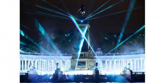 LuzMadrid. Festival Internacional de Luz de Madrid 2023. Estanque del Parque de El Retiro
