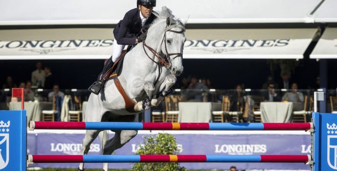 Simon Delestre, ganador del 115º Concurso de Saltos Internacional de Madrid (Longines Global Champions Tour) 2026