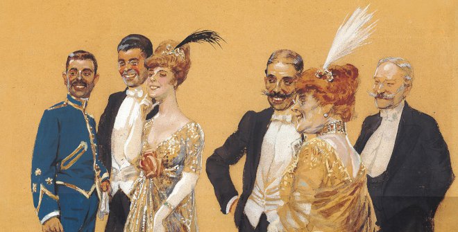 En un baile aristocrático. Un incidente gracioso. Adolfo Lozado Sidro, 1915.