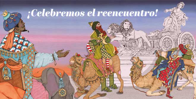 ¡Celebremos el reencuentro! Navidad Madrid 2021-2022 Ilustradora: Ana Jarén