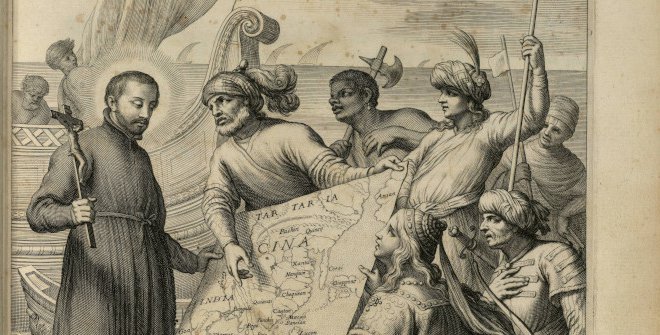 BARTOLI, Daniello (SJ), Dell'historia della Compagnia di Giesú: L’Asia. Roma: nella stamperia d'Ignatio de'Lazzeri, 1653 – FG 2962 – Grabado en preliminares