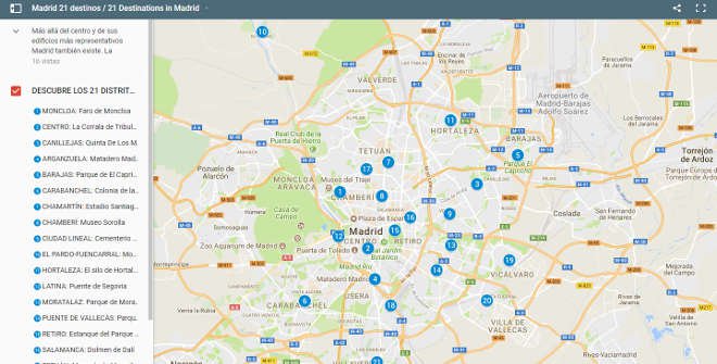 Mapa Madrid 21 Destinos