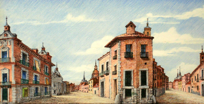 Diseño para el decorado de “Antes que todo es mi dama”, de Calderón de la Barca / Carlos Cytrynowski, 1987 (CNTC)