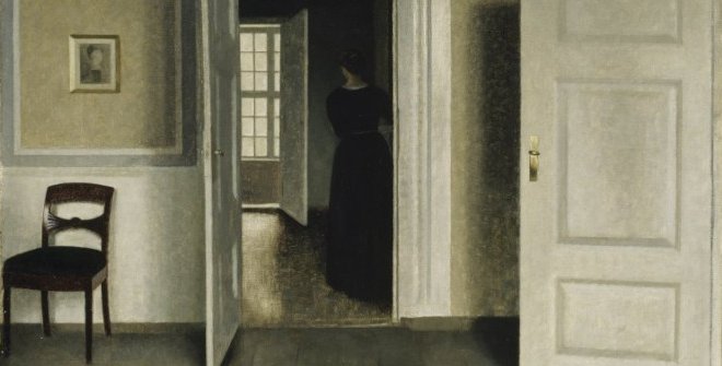 Vilhelm Hammershøi. Interior de la casa del artista, 1900. Óleo sobre lienzo, 65,5 × 54,5. Finnish National Gallery Collection / Ateneum Art Museum, Legado de R. F. von Willebrand  © Finnish National Gallery / Hannu Aaltonen