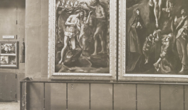 Detalle de Vista de la galería central del Museo del Prado con establecimiento para la venta de fotografías. Fotografía de José Lacoste y Borde. 1901-1909. Gelatina/colodión sobre papel. Madrid, Museo Nacional del Prado