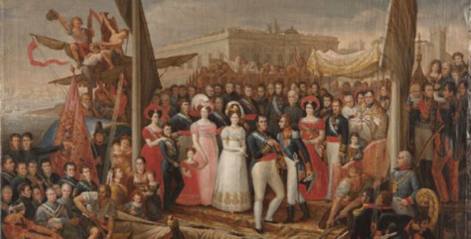 José Aparicio. Desembarco de Fernando VII en el Puerto de Santa María 1823-1828. Óleo sobre lienzo. Sala III, Museo Nacional del Romanticismo
