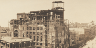 Registro de la construcción del edificio sede del Círculo de Bellas Artes.