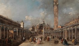 Francesco Guardi. La fiesta de la Ascensión en la plaza de San Marcos. Hacia 1775. Óleo sobre lienzo. 61 x 91cm. © Museo Calouste Gulbenkian, Lisboa
