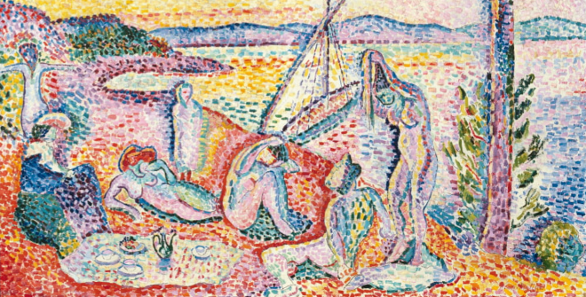 Henri Matisse, Luxe, calme et volupté [Lujo, calma y voluptuosidad], Otoño-invierno de 1904. Centre Pompidou, París. Musée national d’art moderne / Centre de création industrielle. En depósito en el Musée d’Orsay, 1985 AM 1982-96 © Succession H. Matisse/ 