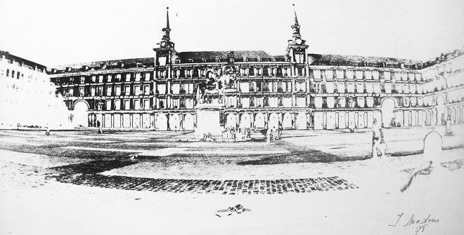 Plaza Mayor de Madrid, 1978, Bajorrelieve y solarización
