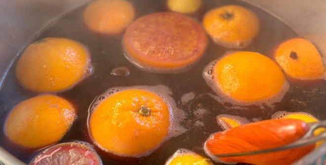 Vino caliente típico de navidad