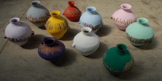 Ai Weiwei.Vasijas de color, 2006. Colección TBA21 Thyssen-Bornemisza Art Contemporary