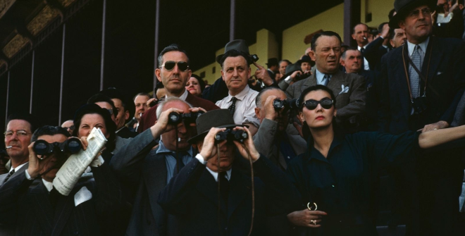 Spectators at Longchamp Racecourse, Paris, France, circa 1952 © Robert Capa/Centro Internacional de Fotografía/Magnum Photos