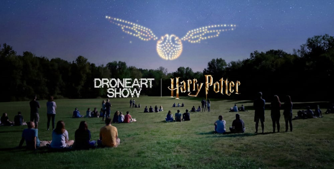 DroneArt Show: Harry Potter™ © & ™ Warner Bros. Entertainment Inc. Derechos de publicación © JKR