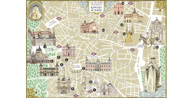 Mapa cultural ilustrado El Madrid de la Beata Mariana de Jesús