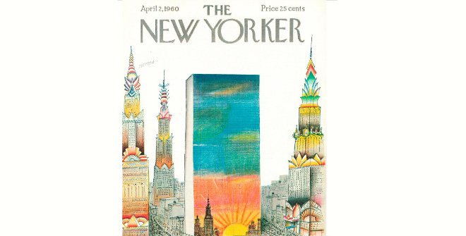 Saul Steinberg, ilustración para la portada de la revista The New Yorker (2 de abril de 1960) Biblioteca Fundación Juan March, Madrid. © Saul Steinberg, VEGAP, Madrid, 2024