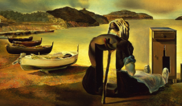 Salvador Dalí. El destete del mueble-alimento, 1934. Óleo sobre tabla, 17,7 x 24,1 cm. Colección de The Dalí Museum, San Petersburgo, Florida (EE.UU.); Donación de A. Reynolds y Eleanor Morse. © Salvador Dalí, Fundación Gala-Salvador Dalí / VEGAP, Madrid