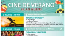 Cine de verano en el Distrito Villa de Vallecas. Parque de Santa Eugenia  // Auditorio Municipal de las 13 Rosas // Explanada del Ensanche
